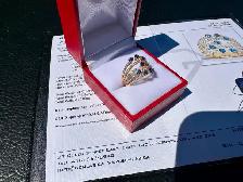 #846 - 14kt Yellow Gold, Sapphire & Diamond Custom Ring SZ 6 - Photo 7