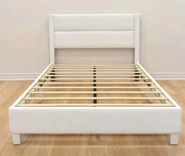 Queen size bed frame with 7.5 inch bamboo foam mattress