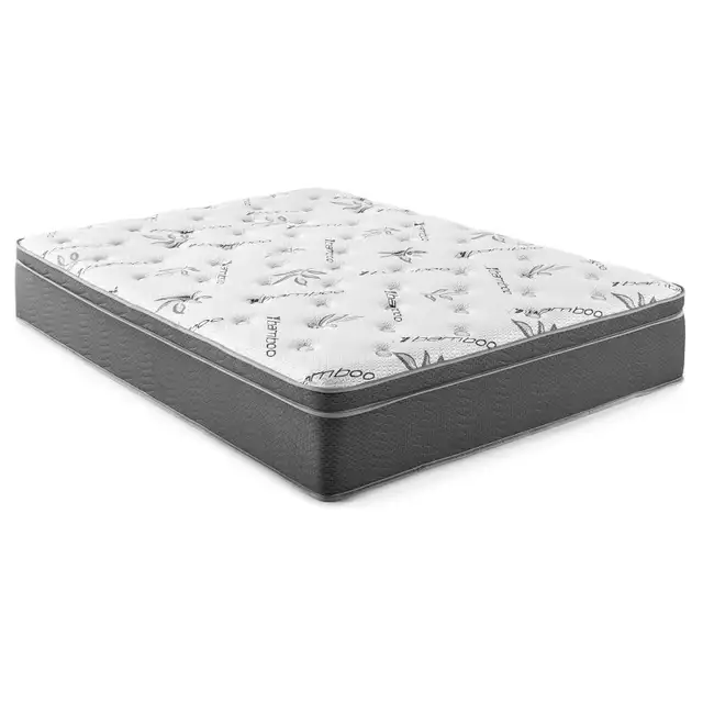 Queen size bed frame with 7.5 inch bamboo foam mattress - Photo 2