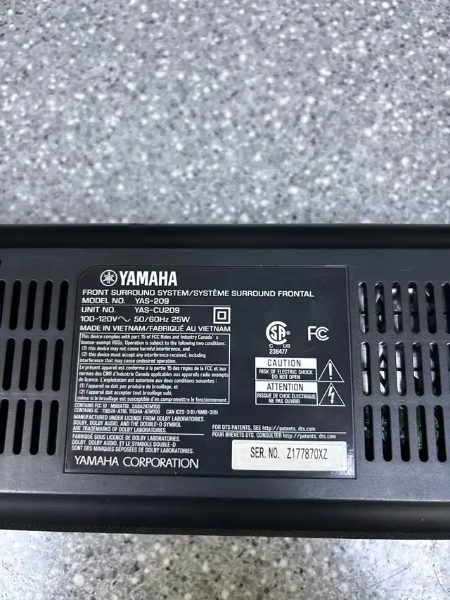 Yamaha YAS-209 Soundbar With Built In Woofers And Remote - Photo 4