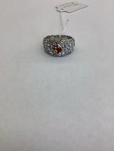 bague en stainless à pierre jaune