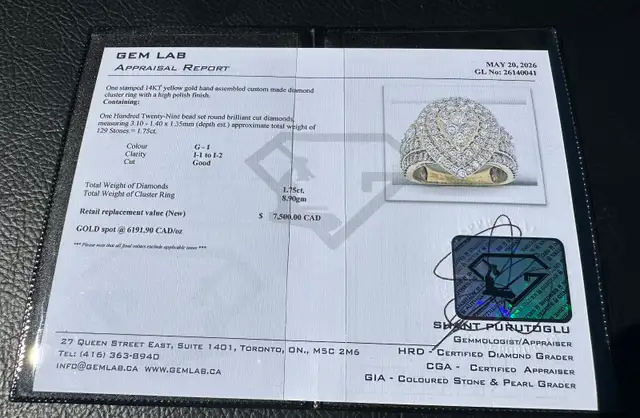 #861 - 14kt Yellow Gold, 1.75 Carat Diamond Ring Size 6 - Photo 10