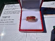 #825 - 14kt Rose Gold & Fire Opal Ring, Size 8