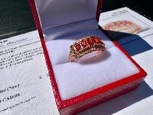 #825 - 14kt Rose Gold & Fire Opal Ring, Size 8 - Photo 2