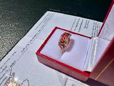 #825 - 14kt Rose Gold & Fire Opal Ring, Size 8 - Photo 5