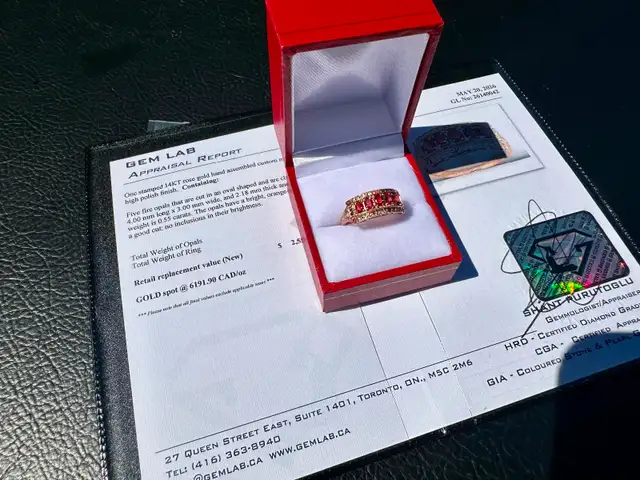 #825 - 14kt Rose Gold & Fire Opal Ring, Size 8 - Photo 8