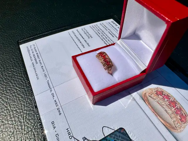 #825 - 14kt Rose Gold & Fire Opal Ring, Size 8 - Photo 9
