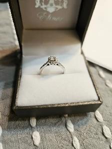 Engagement ring 14kt white gold size 6-7 - Photo 2