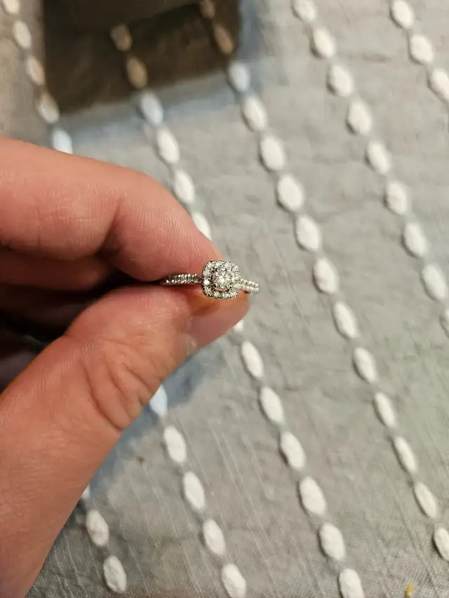 Engagement ring 14kt white gold size 6-7 - Photo 4