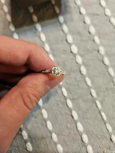 Engagement ring 14kt white gold size 6-7 - Photo 4