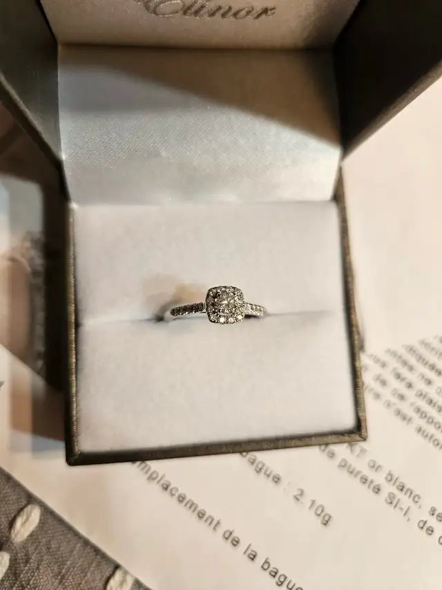 Engagement ring 14kt white gold size 6-7 - Photo 5