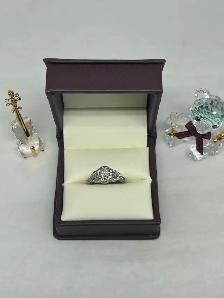 Vintage Halo , Milgrain  Diamond Ring