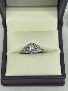 Vintage Halo , Milgrain  Diamond Ring - Photo 3