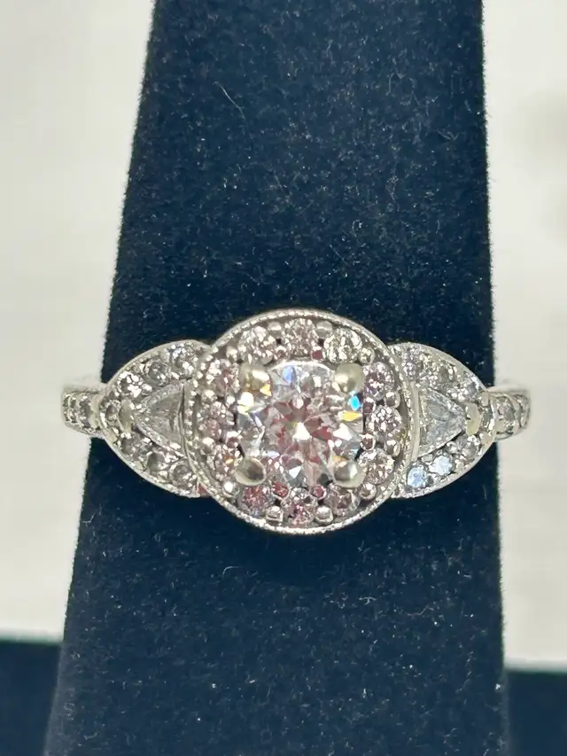 Vintage Halo , Milgrain  Diamond Ring - Photo 6
