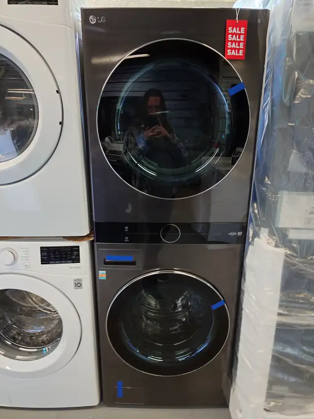 LG '27' Black Stainless Steel Laundry Tower on Sale‼️