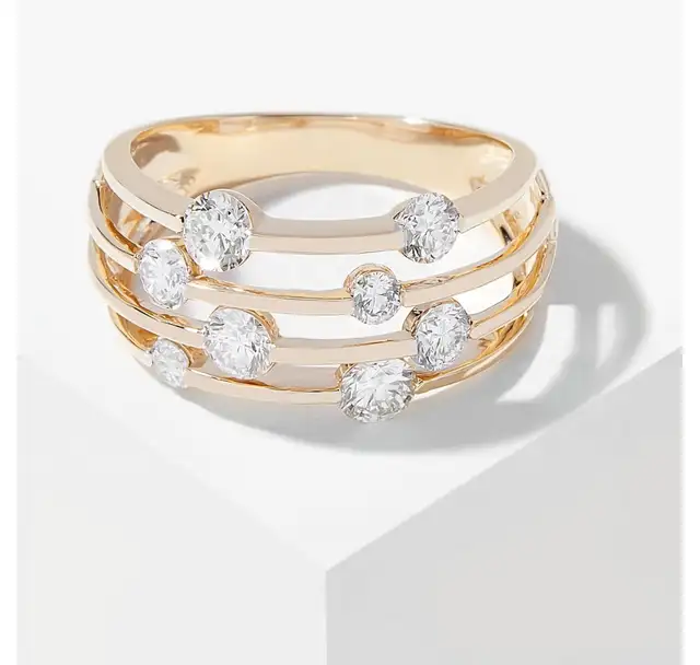 #829/848 - .87 Carat Diamond Band, 14k Gold, Size 6 or 7