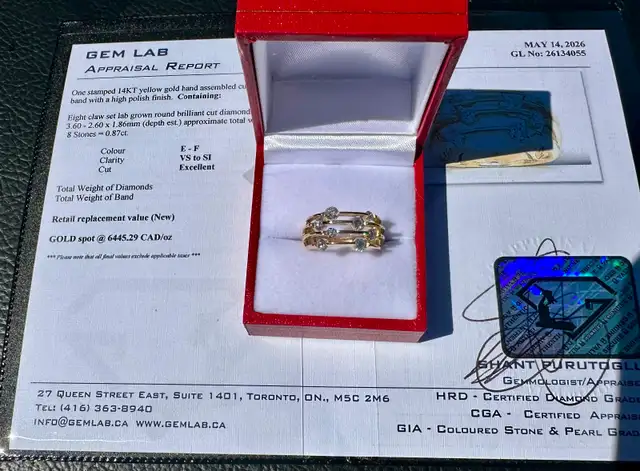 #829/848 - .87 Carat Diamond Band, 14k Gold, Size 6 or 7 - Photo 2