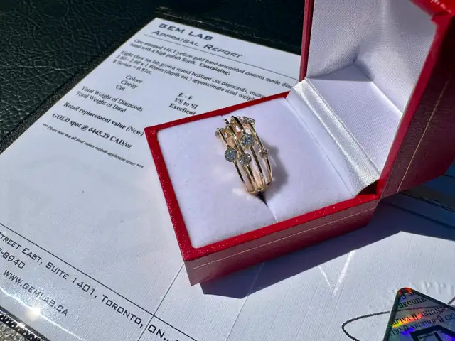 #829/848 - .87 Carat Diamond Band, 14k Gold, Size 6 or 7 - Photo 3