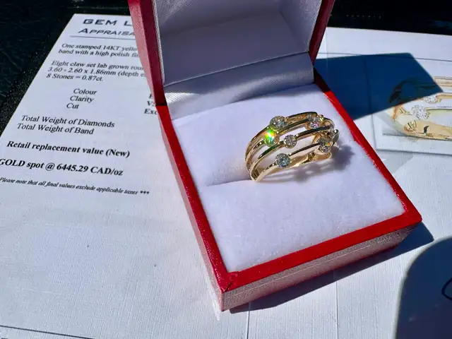 #829/848 - .87 Carat Diamond Band, 14k Gold, Size 6 or 7 - Photo 4