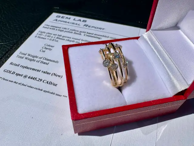 #829/848 - .87 Carat Diamond Band, 14k Gold, Size 6 or 7 - Photo 5