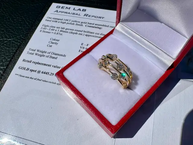 #829/848 - .87 Carat Diamond Band, 14k Gold, Size 6 or 7 - Photo 6