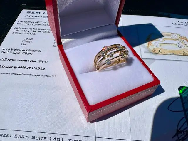 #829/848 - .87 Carat Diamond Band, 14k Gold, Size 6 or 7 - Photo 7