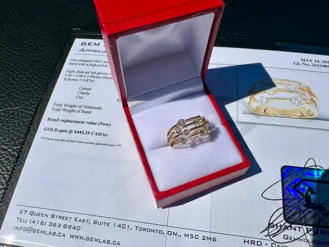 #829/848 - .87 Carat Diamond Band, 14k Gold, Size 6 or 7 - Photo 8
