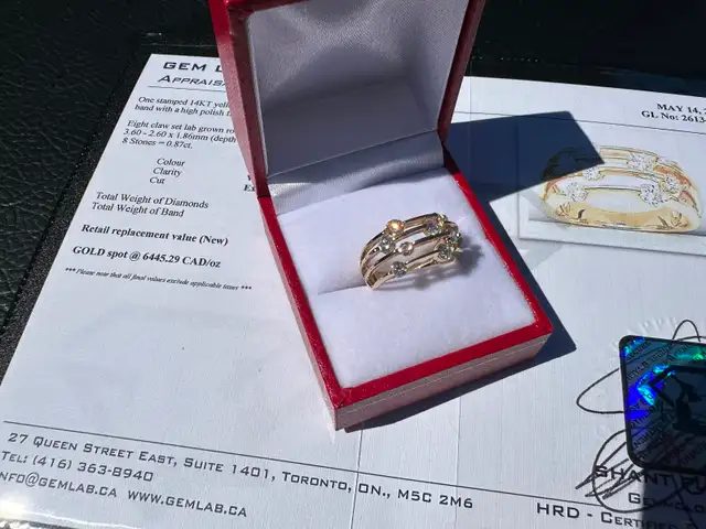 #829/848 - .87 Carat Diamond Band, 14k Gold, Size 6 or 7 - Photo 9