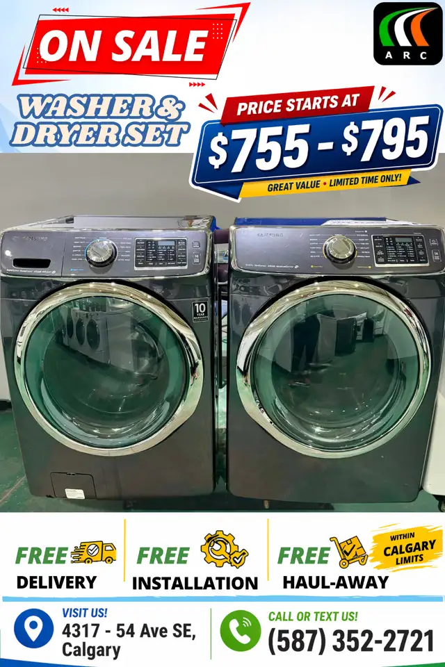 Big Blowout Sale on Washers & Dryer Set $755-$895 Only