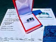 #814/857 - Sapphire, Diamond & 14kt White Gold Band, Size 7 - Photo 2