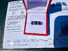 #814/857 - Sapphire, Diamond & 14kt White Gold Band, Size 7 - Photo 7