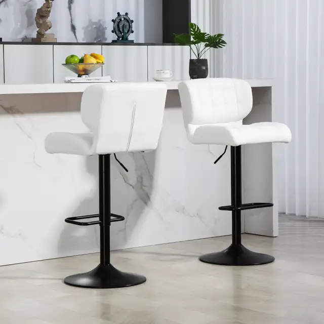 Adjustable Bar Stools with Footrest Back for Kitchen Counter ...