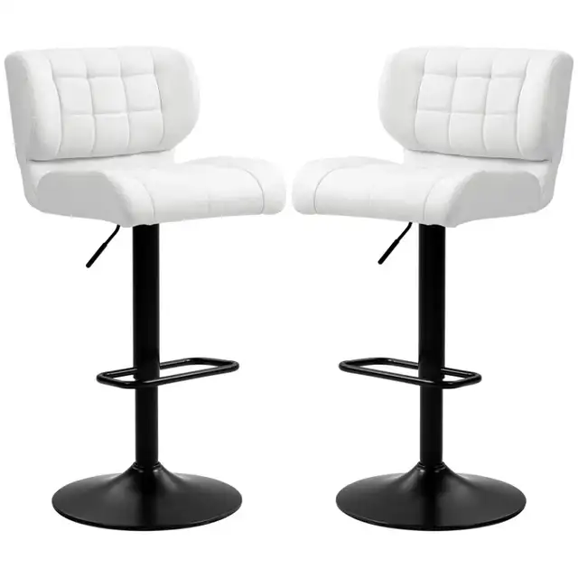Adjustable Bar Stools with Footrest Back for Kitchen Counter ... - Photo 2