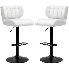 Adjustable Bar Stools with Footrest Back for Kitchen Counter ... - Photo 2