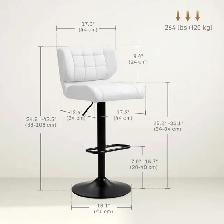 Adjustable Bar Stools with Footrest Back for Kitchen Counter ... - Photo 3