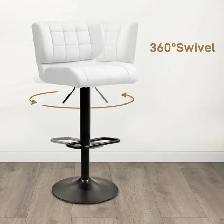 Adjustable Bar Stools with Footrest Back for Kitchen Counter ... - Photo 4