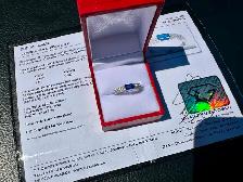 #858 - 14kt White Gold EFFY Diamond / Sapphire Ring Size 7 - Photo 3