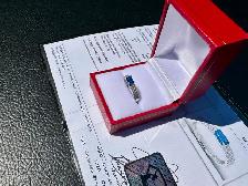 #858 - 14kt White Gold EFFY Diamond / Sapphire Ring Size 7 - Photo 4