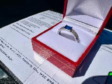 #858 - 14kt White Gold EFFY Diamond / Sapphire Ring Size 7 - Photo 7