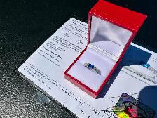 #858 - 14kt White Gold EFFY Diamond / Sapphire Ring Size 7 - Photo 8