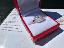 #834 - 14kt Yellow Gold, Oval Diamond Band Size 7 - Photo 3
