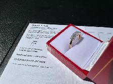 #834 - 14kt Yellow Gold, Oval Diamond Band Size 7 - Photo 5