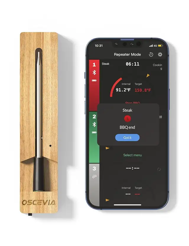 Oscevia Smart Meat  Wireless Food Thermometer Digital, Bluetooth