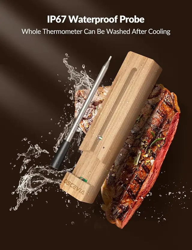 Oscevia Smart Meat  Wireless Food Thermometer Digital, Bluetooth - Photo 4