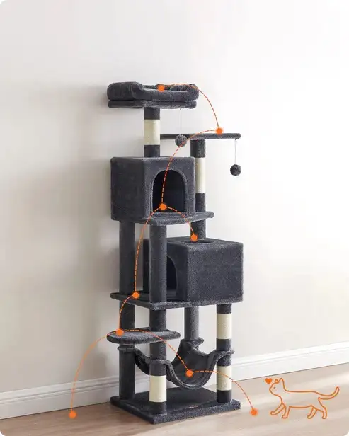 Brand New Cat Tree 2 Perches 2 Caves Special $109 - Photo 2
