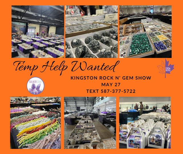 TEMP HELP WANTED – KINGSTON ROCK N’ GEM SHOW