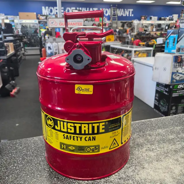NEW Justrite 5gal Safety Can (Type II Accuflow) @ Cashopolis!