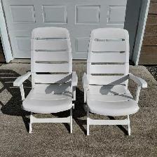 2 chaises extérieures de patio pliantes en PVC