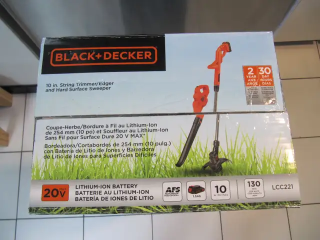 Black & Decker 20Volt Lithium String Trimmer & Surface Sweeper - Photo 2