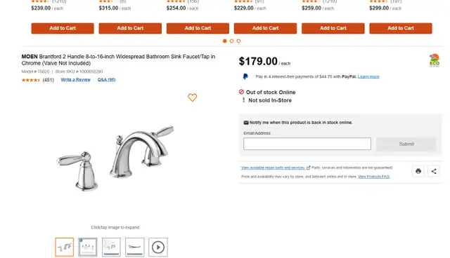 Brand New Moen Chrome Bathroom Faucet For Sale - Photo 7